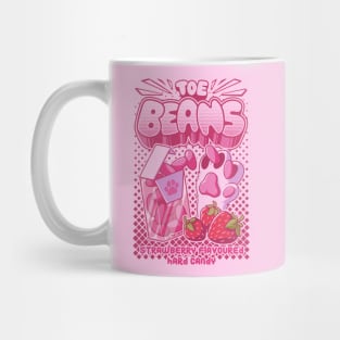 TOE BEANS : strawberry flavored hard candy. funny cat toe beans candy Mug
